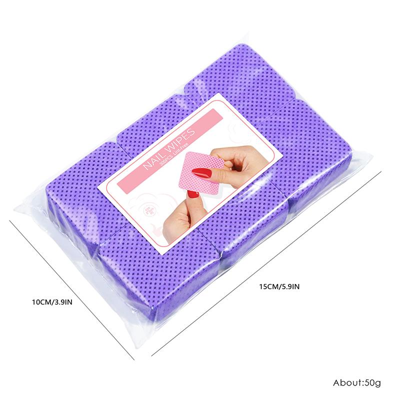 Lint Free Nail Wipes, 300 PCS Eyelash Extension Glue Wipes, Lash Glue Cleaning Pads, Adhesive Wipes, Cotton Pads for Cleaning
