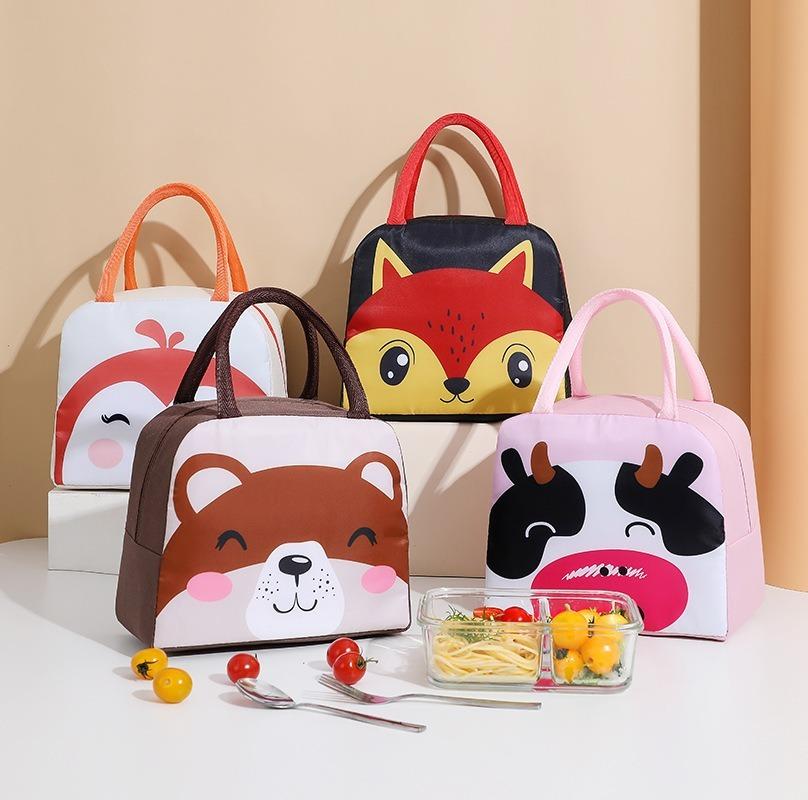 Cartoon lunch bag, portable thermal lunch box, picnic supplies bag, new type of baby bottle for girls and children