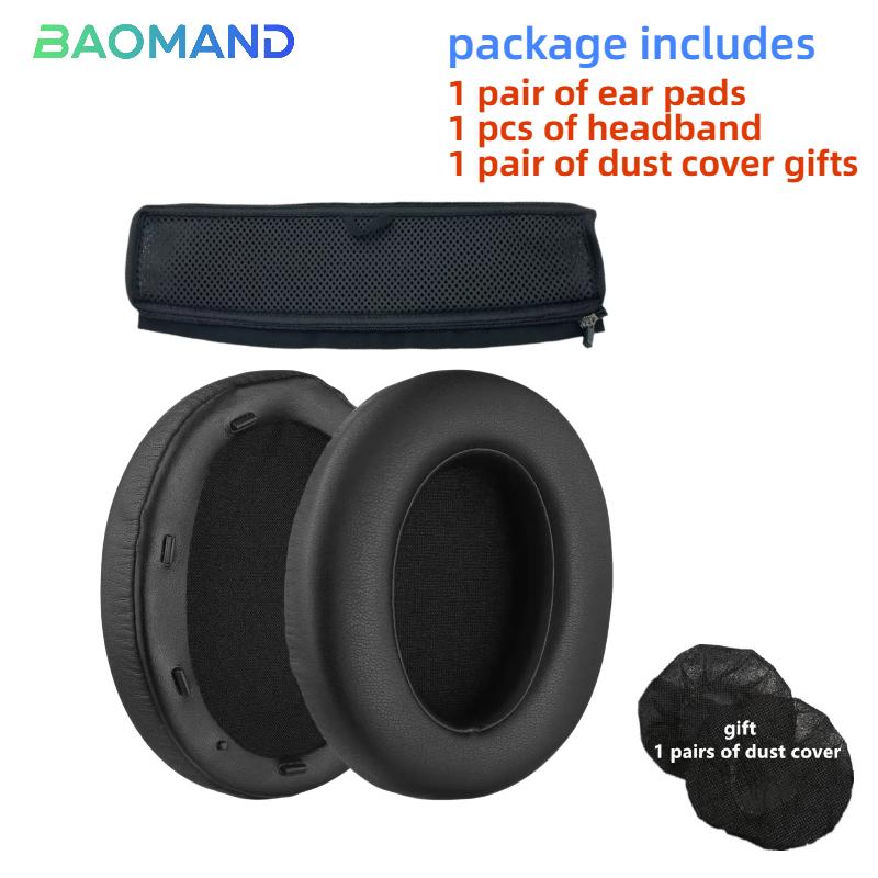 1 set Replacement Ear Pads Earpads Headband for Sony/Sony WH-XB910N Headphones Memory Foam Ear Cushion Cover