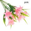 Colorful Wedding Decor Home Ornament Persian Leaf Artificial Flowers Fake Lily Lilies Bouquet