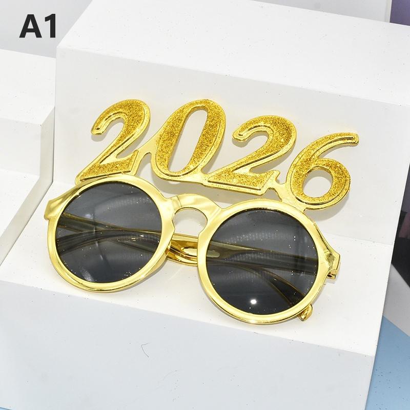 2026 Номер Очки 2026 Счастливого Года Очки Бриллиантовые Блестящие Солнцезащитные Очки Косплей Реквизит Украшение для Рождественской Вечеринки Смешные Очки