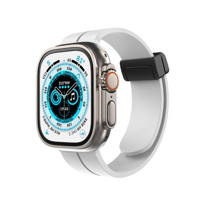 Браслет из жидкого силикона с магнитным ремешком для Apple Watch Ultra Band 44 мм, 45 мм, 49 мм, 38 мм, 40 мм, 41 мм, 42 мм, iWatch Series 7 8 se 6 5 3