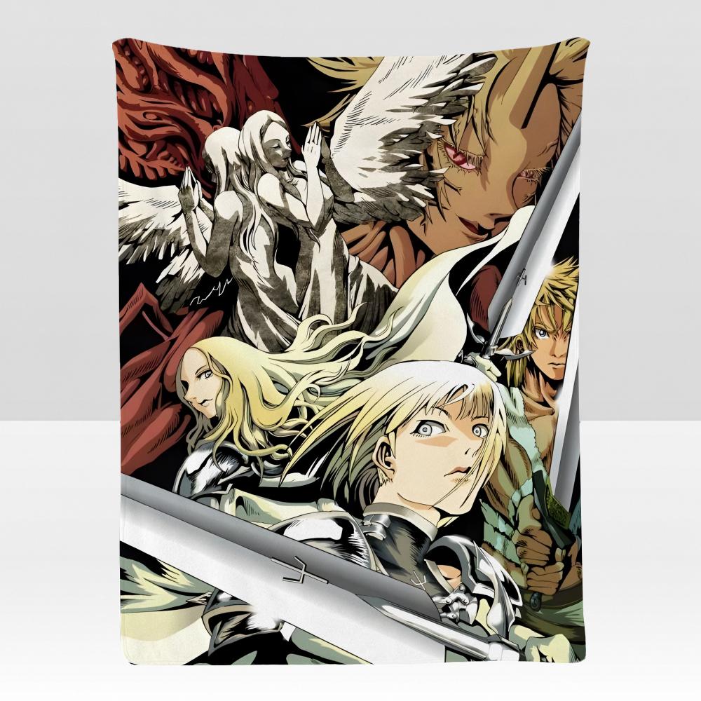 anime CClaymore Warrior Throw Soft Flannel Blanket for Bed Bedroom Sofa Picnic Throw Skinfriendly Breathable Gift Cover