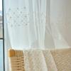 Embroidery Relief Three-dimensional Flower Embroidery Window Screen Transparent Curtain Picker Living Room Bedroom Bay Window Balcony