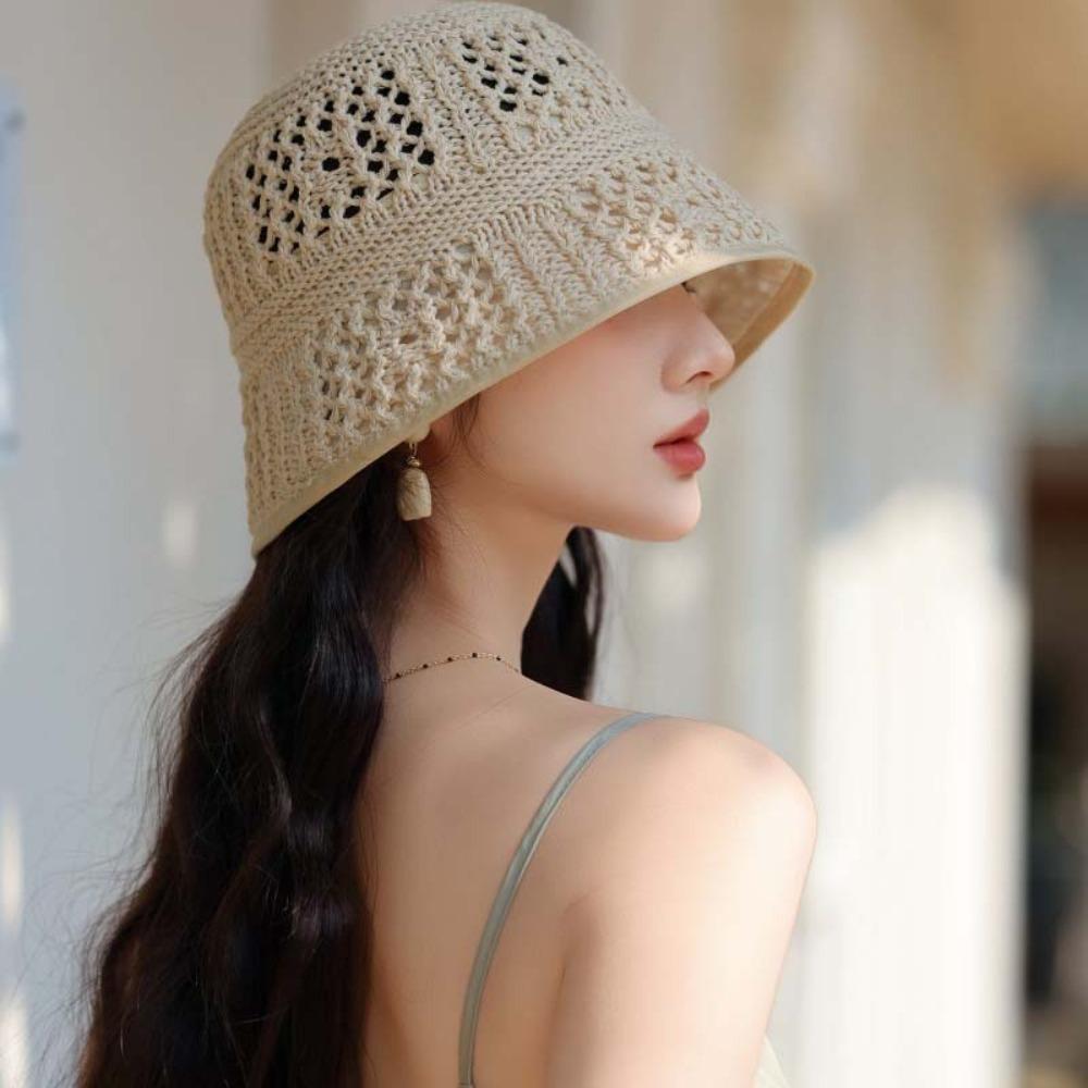 Дышащая шляпа-панама с солнцезащитным козырьком, ажурная шляпа от солнца, модная плетеная шляпа-рыбак, лето