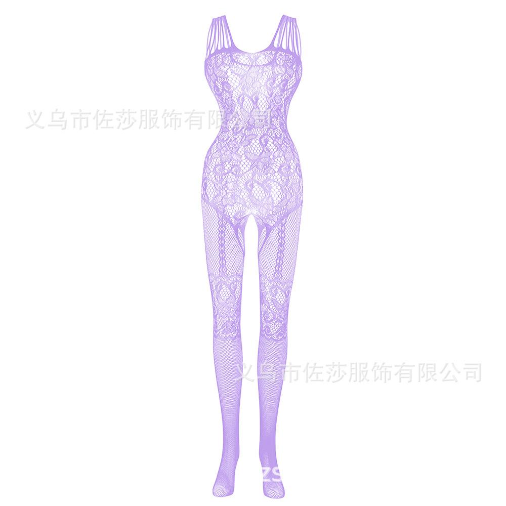 Sexy Underwear Suspenders Sexy Black Real Life Hollow Open-file One-piece Mesh Stockings Jacquard Mesh Socks