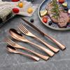 20Pcs/set Stainless Steel Black Rose Gold Cutlery Set Dinnerware Tableware Silverware With Salad Dessert Fork Drop Shipping