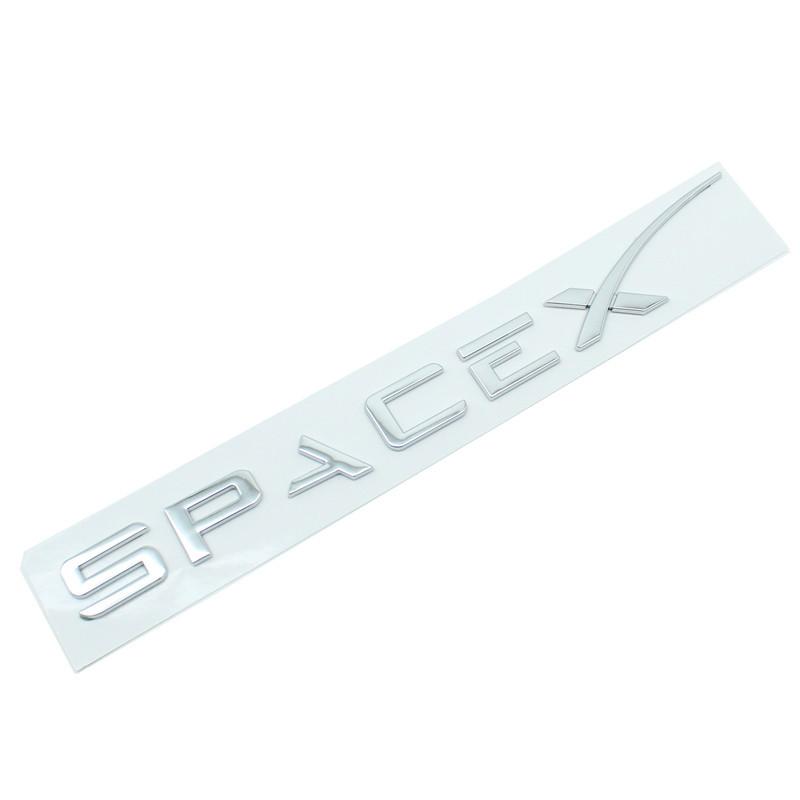 3D ABS Logo DUAL Motor SPACEX Letters Nameplate Car Emblem Rear Trunk Badge Decal Sticker For Tesla Model 3 Y S X Accessories