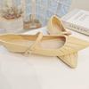 Inner Height Increase Summer New Women's Shoes Versatile and Popular Retro Temperament One-word Pleated Pointed Single Shoes Small Size Shoes