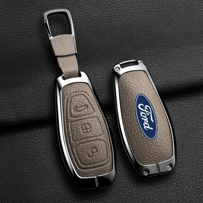 Car Sticker 2026 Ford New 2025 Hot Zinc Alloy Car Key Case Cover Key Bag Protector for Ford ST Line Fiesta Focus Mondeo Ecosport