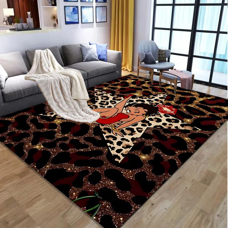 Betty Boop Pattern Rug, Indoor/Outdoor Mat, for Picnic, Gameroom, Bedroom, Office, Living Room, Home Decor Carpet, Birthday Gift