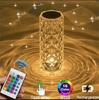 16 Colors Crystal Table Lamp Rose Lamp Romantic Diamond Atmosphere Lamp Touch Night Light Bedroom Desk Party Decoration