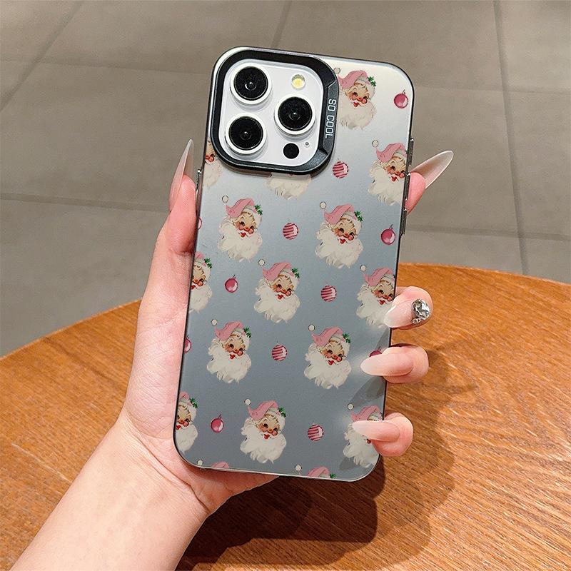 Подходит для Apple 14Pro цветной серебристый 13/12/11 полноэкранный Санта iPhone чехол для мобильного телефона 15/16ProMax