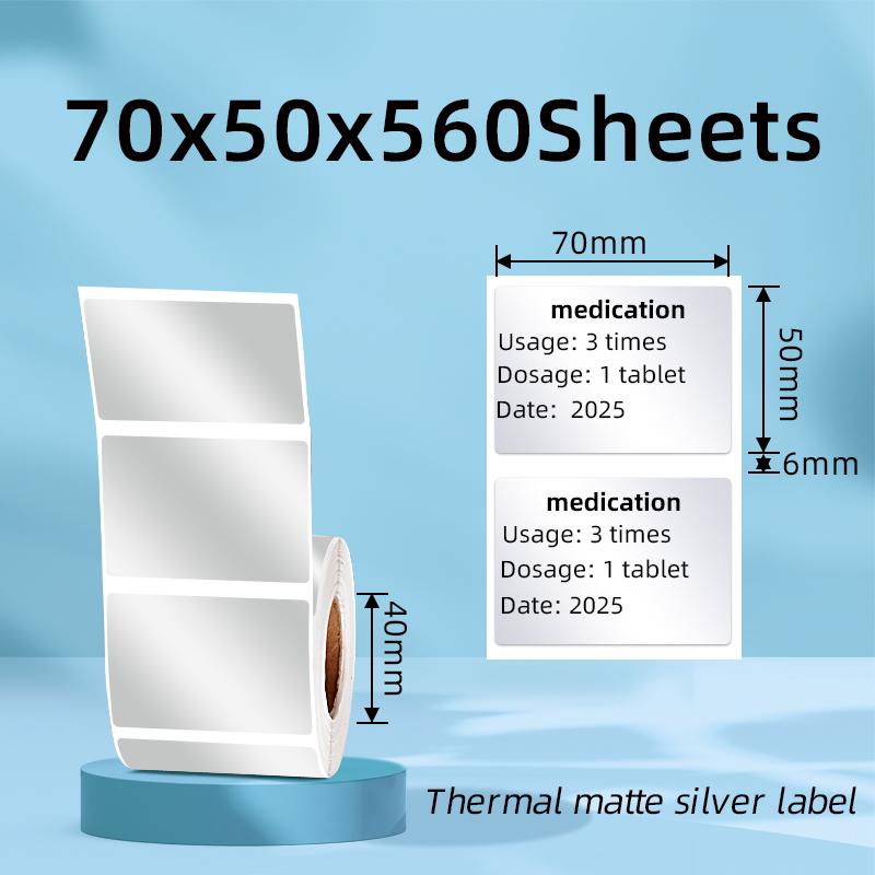 Direct Factory Customized PET Thermal Matte Silver Adhesive Labels-Waterproof Tear-Resistant Oil Proof Free Promotion Grocery