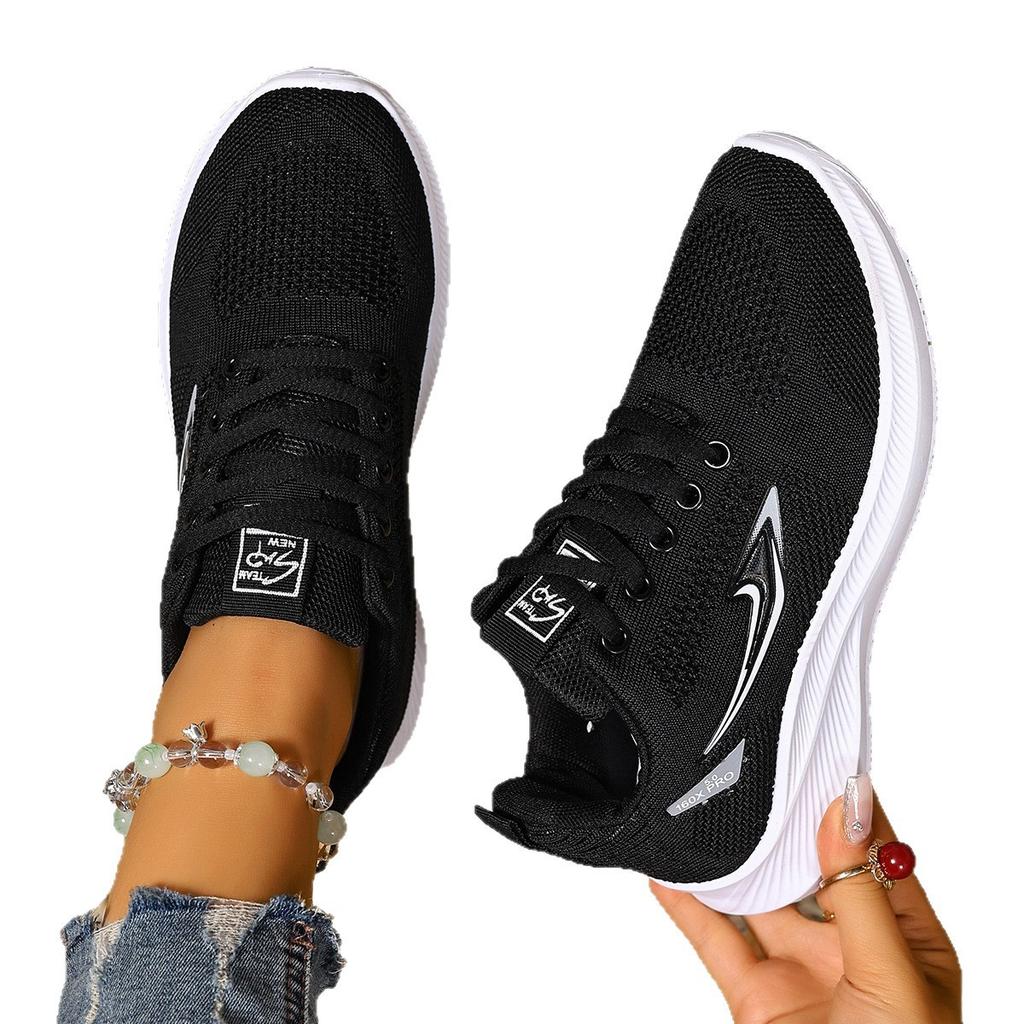 Summer Fly-woven Women's Shoes 2025 New Lightweight Breathable Mesh Sports Shoes Soft Sole Casual Versatile Foreign Trade Running Shoes