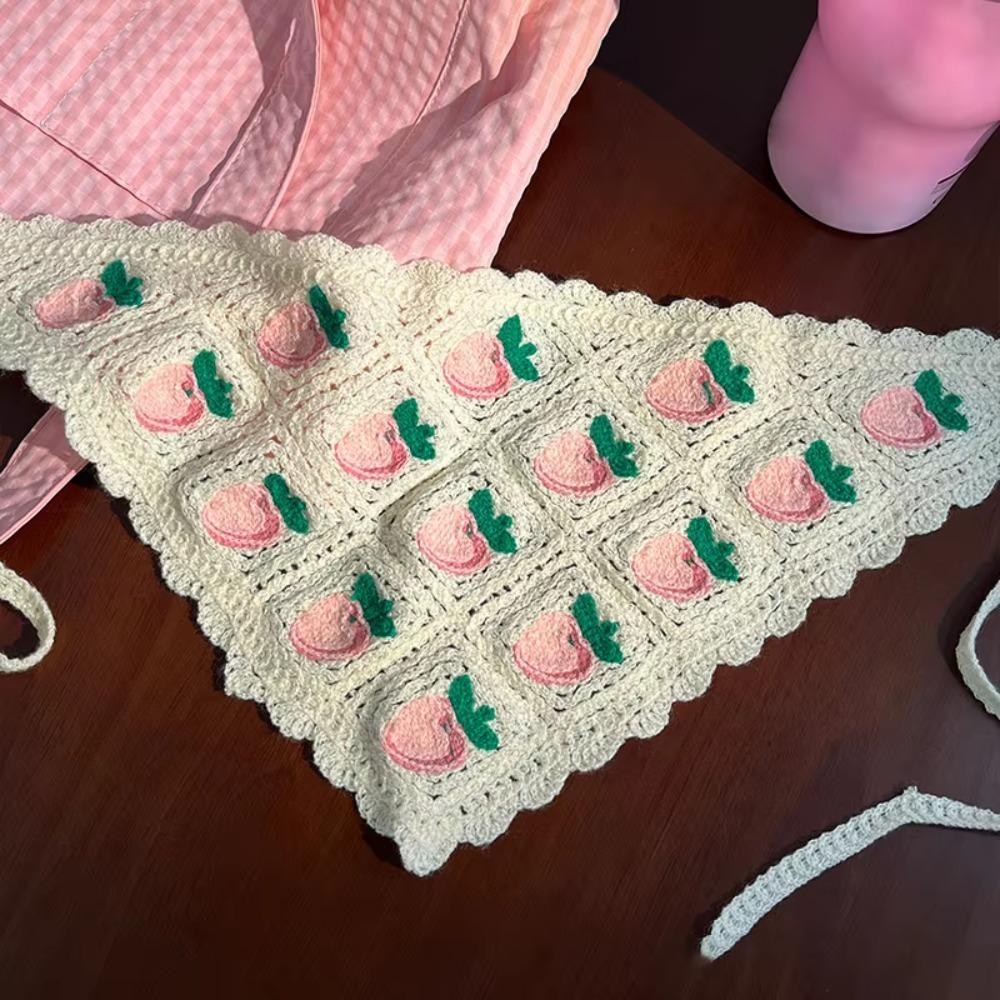 Headwear Triangle Headband Strawberry Cherry Cherry Triangle Hair Scarf Sweet Hair Scarf Spring