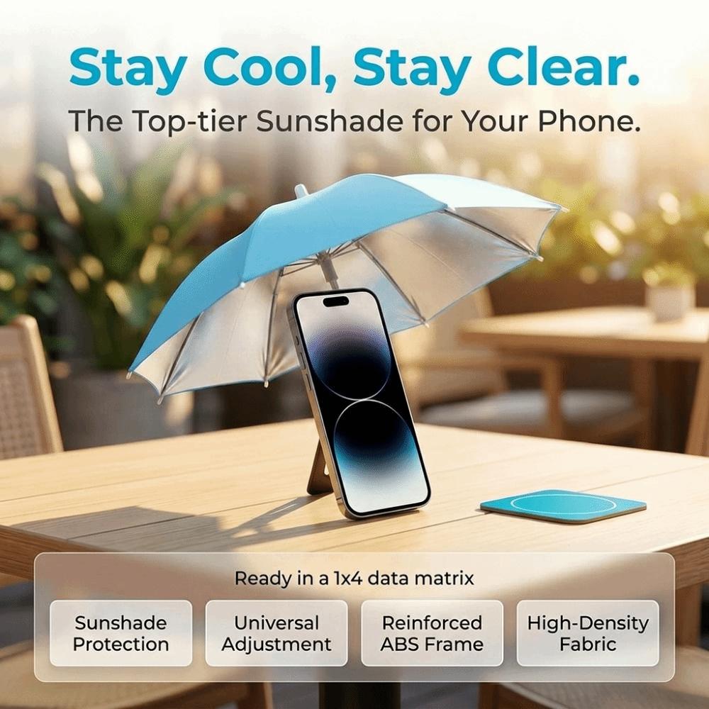 Flexible Angle Design Phone Umbrella Sun Shade Magnetic Phone Stand Cycling Protection