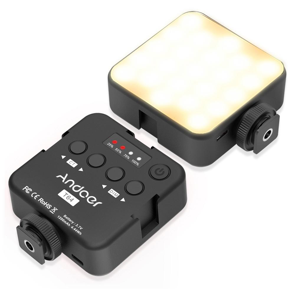 Andoer Led T64 Свет Карманная Мини Видеолампа Фотографический Свет 2500k9000k200k Цветовая Температура