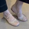 Fashion High-value Ballet Shoes Single Shoes Women's Spring Carved Mary Jane Shoes Retro Style Flat French Small Leather Shoes