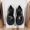 Черные туфли на толстой подошве из маленькой кожи, женская натуральная мягкая кожа, новая универсальная обувь на шнуровке на осень и зиму