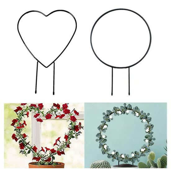 Plant Circle Trellis Climbing Plants Coated Wire Trellis Planter Insert Heart