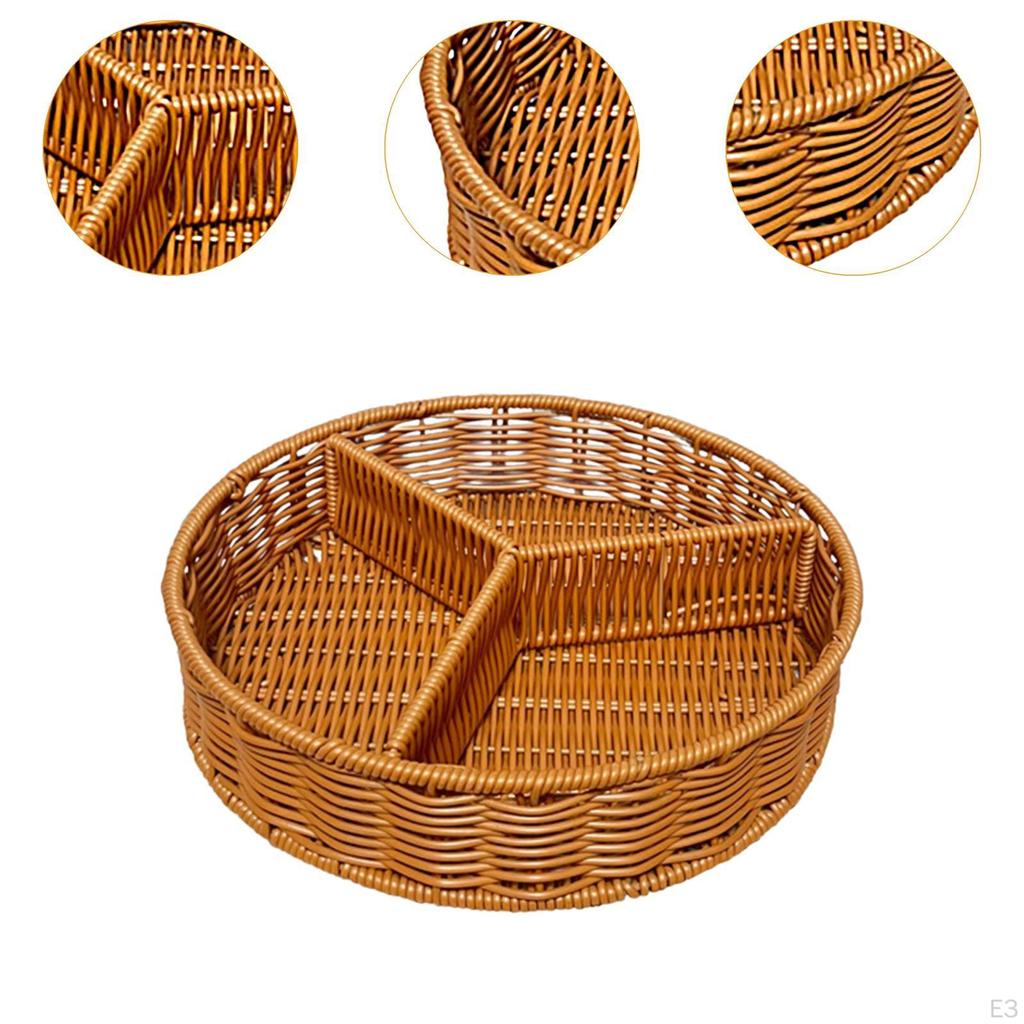 Корзина для фруктов из ратана Поднос для хлеба с 3 отделениями КОРЗИНА ДЛЯ ХРАНЕНИЯ ПОД ПРОДОВОЛЬСТВЕННОСТЬЮ