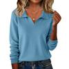 Women's Fashionable Casual Long-sleeved Knitted V-neck Sweater Top