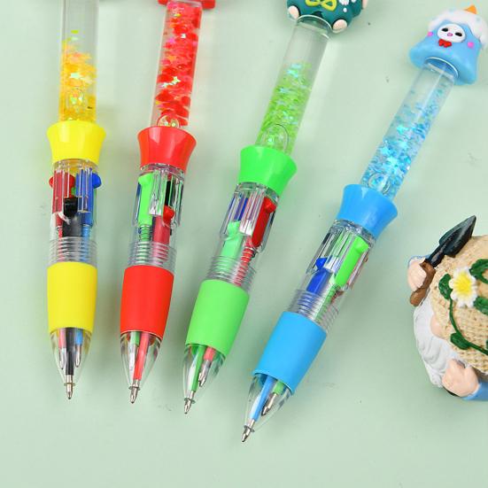 Christmas Theme Multicolored Pen 0.5MM Smooth Writing Retractable Ballpoint Pen for Student Artist Christmas Stocking Fillers Office Supplies