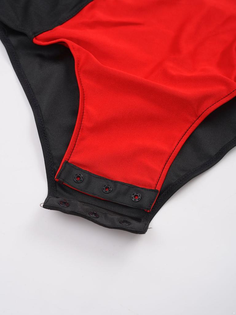 Украшенный стразами танцевальный купальник для девочек без рукавов с круглым вырезом, контрастный цветной дизайн для гимнастических выступлений