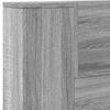 Headboard with Storage and LED Lighting Grey Sonoma Wood Based Material