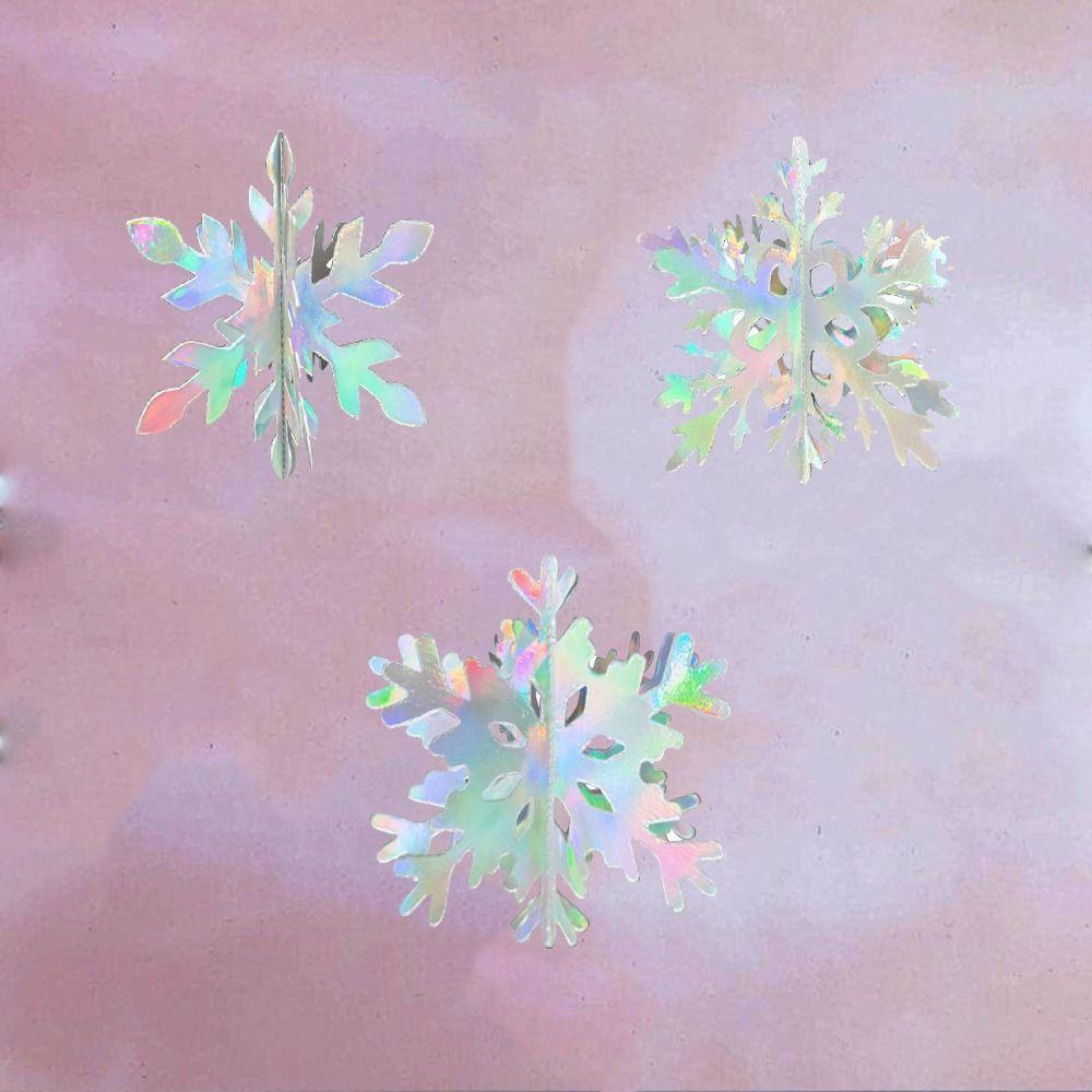 12pcs Colorful Christmas Snowflake Flower Pendant Creative Hanging Ornament  Home