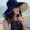 1Pc Summer Big Brim Sun Hat For Female Seaside Sun Protection Uv Beach Cap Double Sided Sun Hat Fisherman Hat W Windproof Rope