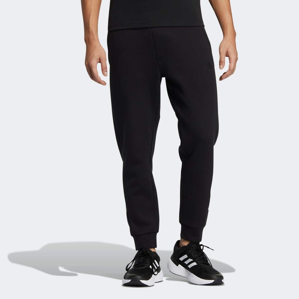 Adidas Mh Slim Tapered Sweatpants With Contrast 3-Stripes Print Men Bottoms Black HN8990
