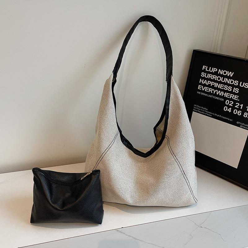 Большая вместительная холщовая сумка для женщин, новая модная сумка на одно плечо, повседневная школьная сумка для игрушек в дорогу