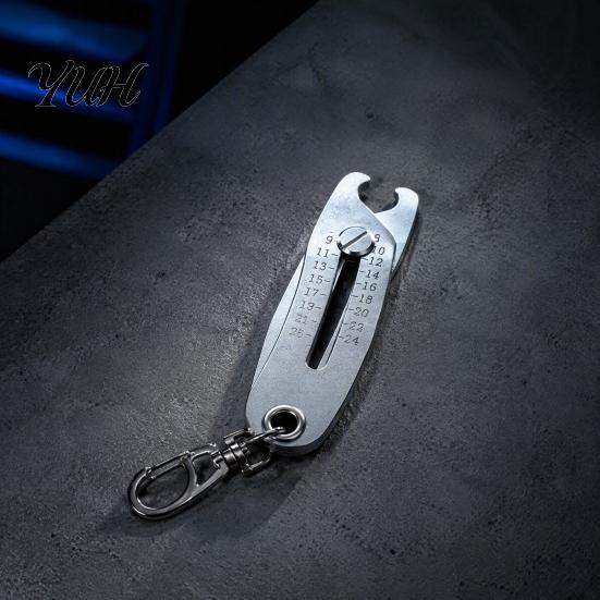 Stainless Steel Thread Gauge Portable Size Checker Keychain, Precise Bolt Sizer Gauge, Nut Bolts Finder Verification Tool