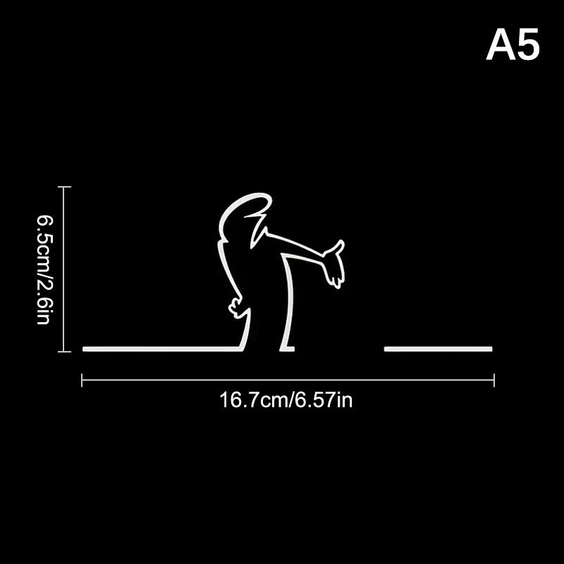 Наклейка на автомобиль в стиле минималистичного линейного искусства, на бампер и окно, на дверь, на стену, с дизайном мультяшного персонажа, украшение для дома, автомобиля