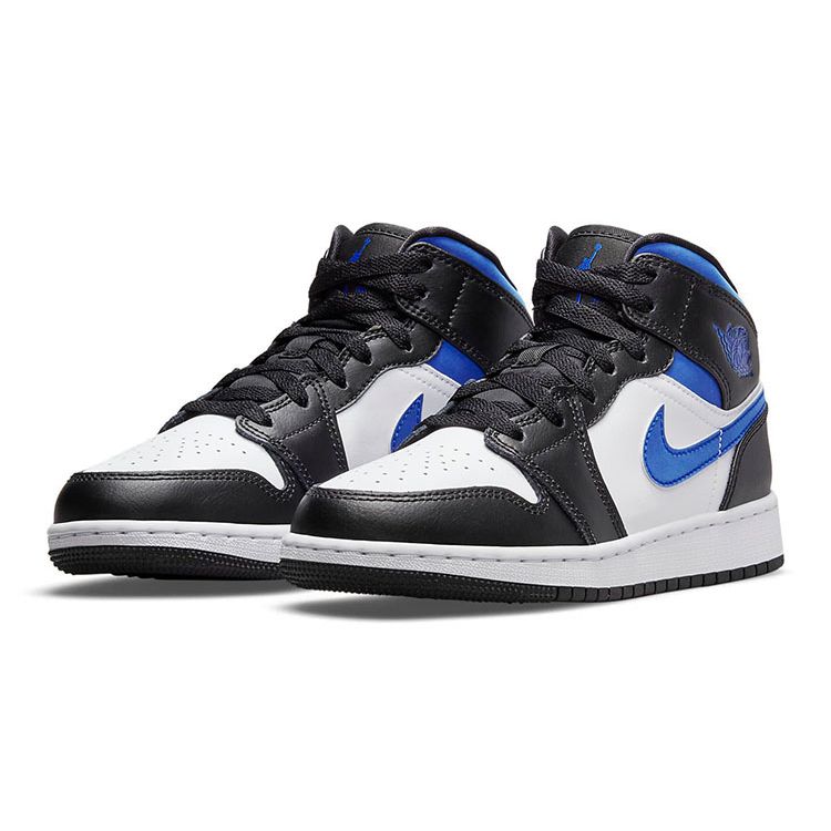 Детские кроссовки Air Jordan 1 Mid GS Racer Blue White Black 554725-140