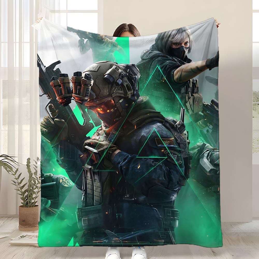 Game D-Delta Force Throw Kid-Friendly Flannel Throw Blanket Soft Warm Anti-Static Washable All Season