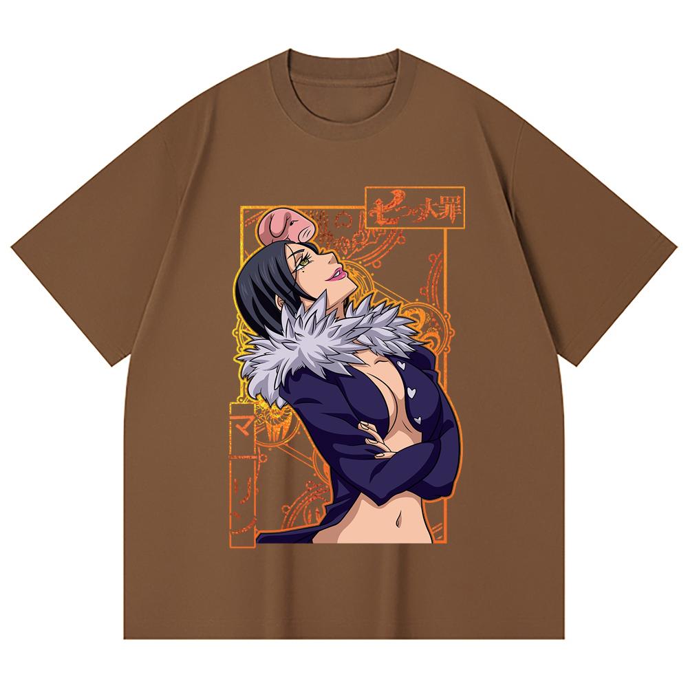 230 Gsm 100% Cotton Seven Deadly Sins V9 Merlin Print Unisex Heavy Cotton T Shirt