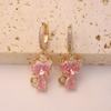 1 Pair Cute Cat Dangle Earrings for Women Zirconia Earring Jewelry Wedding Party Accessories