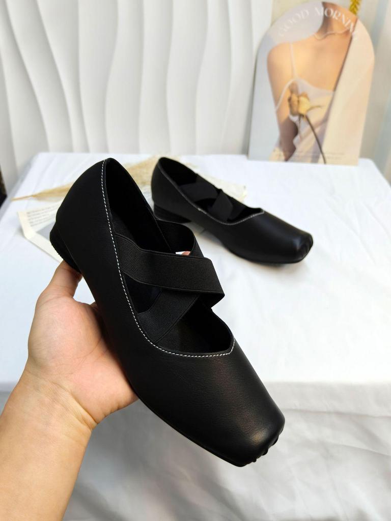 Grape Mom Studio Высококачественные лоферы из лошадиной кожи с квадратным носком и массивным каблуком для женщин - Осенний стиль