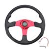 MUTEKI Lightweight Aluminum Suede Steering Wheel with Horn Button (Red)