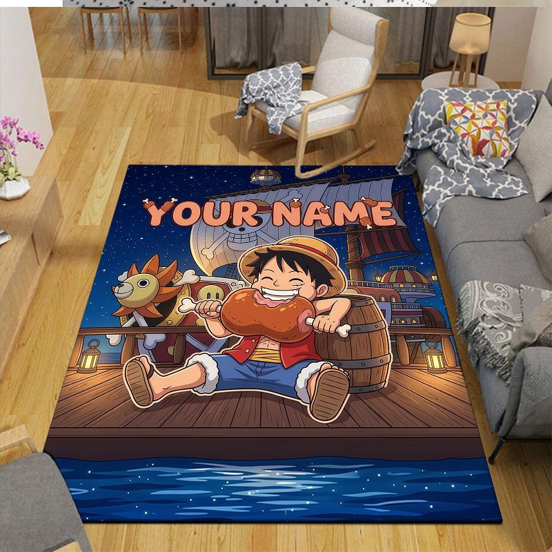 Custom Name,One Piece Home Sofa Decoration for Living Room & Bedroom, Non‑Slip Play Flannel Floor Mat for Game Room