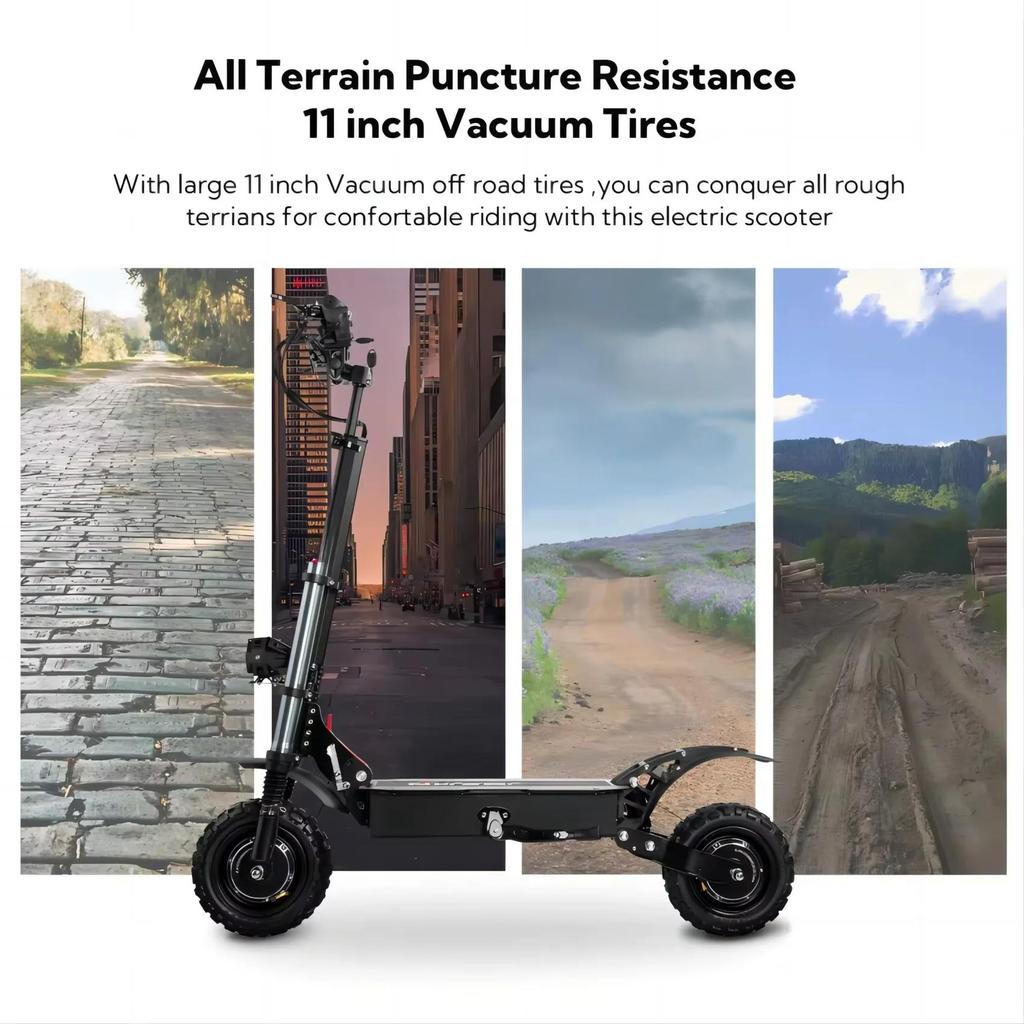 TOURSOR E5B Adult Electric Scooter 6000W Dual Motor 60V 40AH Off-road Tires Electric Scooter for City and Off-road Adventures