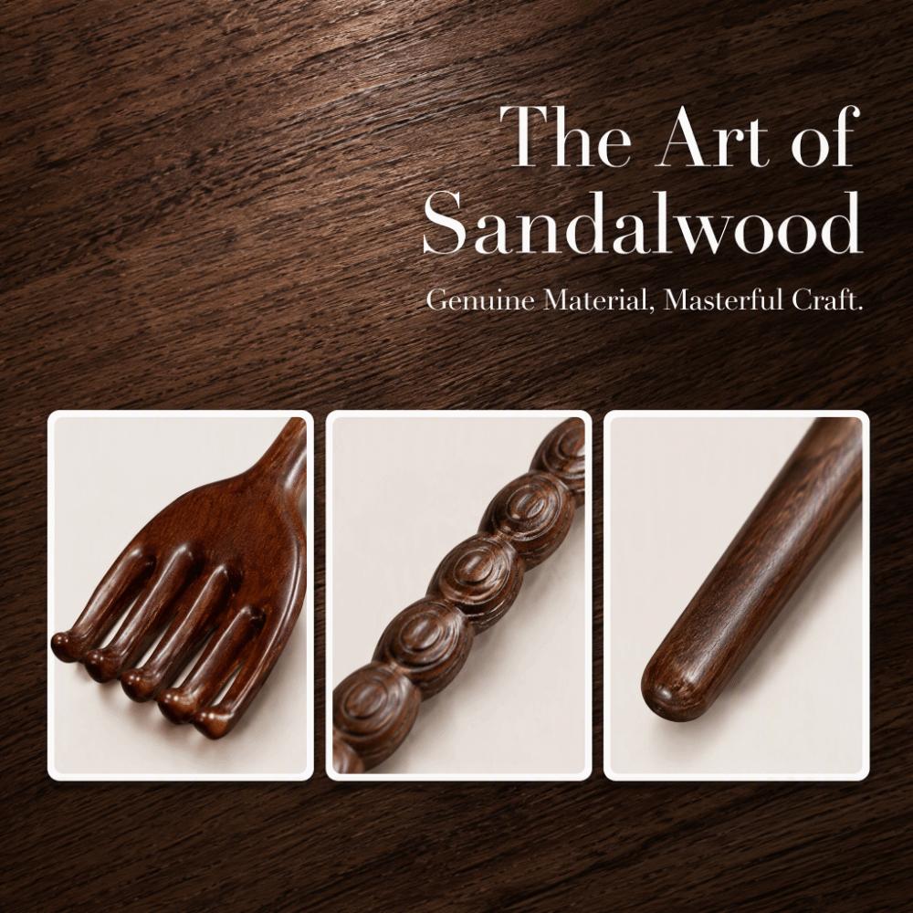 Golden Sandalwood Itching Rake Wooden Massage Claw Relaxation Tool Wooden Back Scratcher Travel