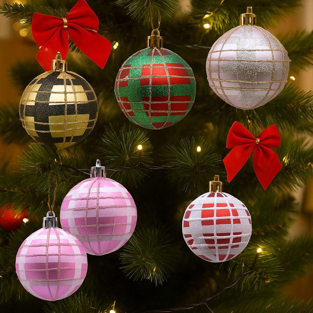 6pcs Shatterproof Christmas Tree Hanging Balls Painted Christmas Gift Balls  Xmas Tree Ornaments