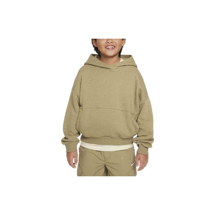 Nike Спортивная толстовка Icon Fleece Solid Color Loose Fit Kids Hoodies Khaki FJ6027-276