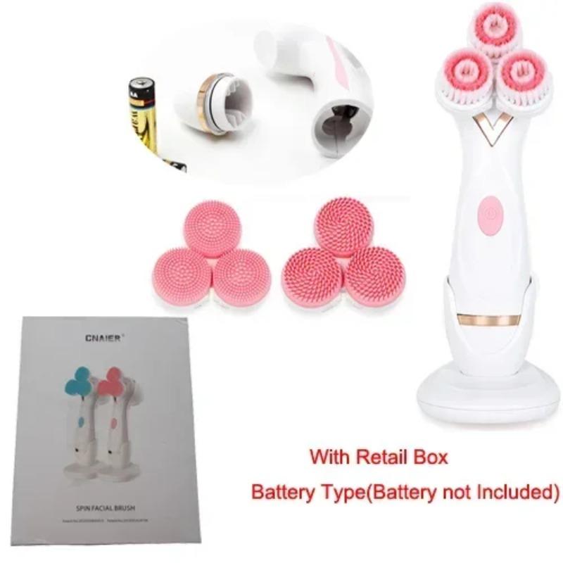 Spin Electric Face Brush Silicone Facial Cleansing Brush For Skin Deep Cleaning Blackhead Removal Pore Cleaner Beauty Face Tools