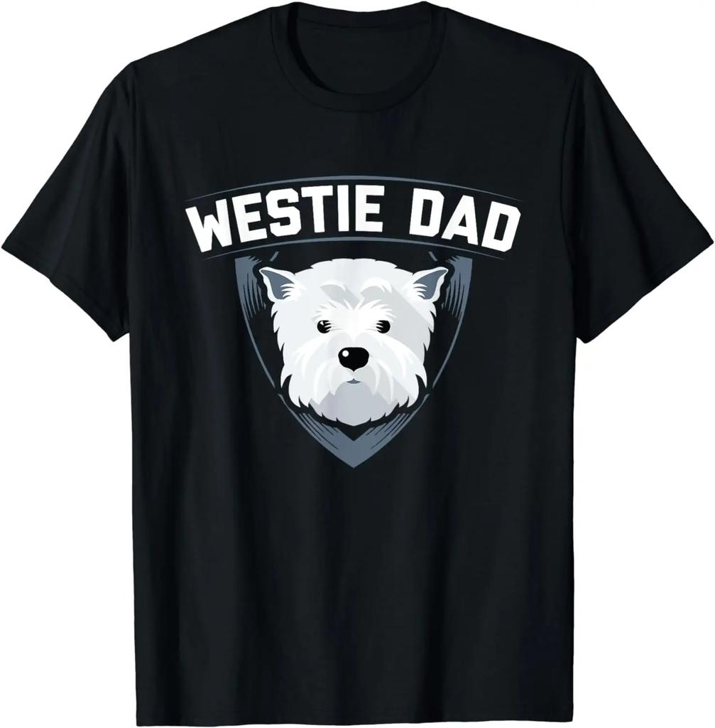 Westie Dad West Highland White Terrier Graphic TShirt Breathable Cotton Tee