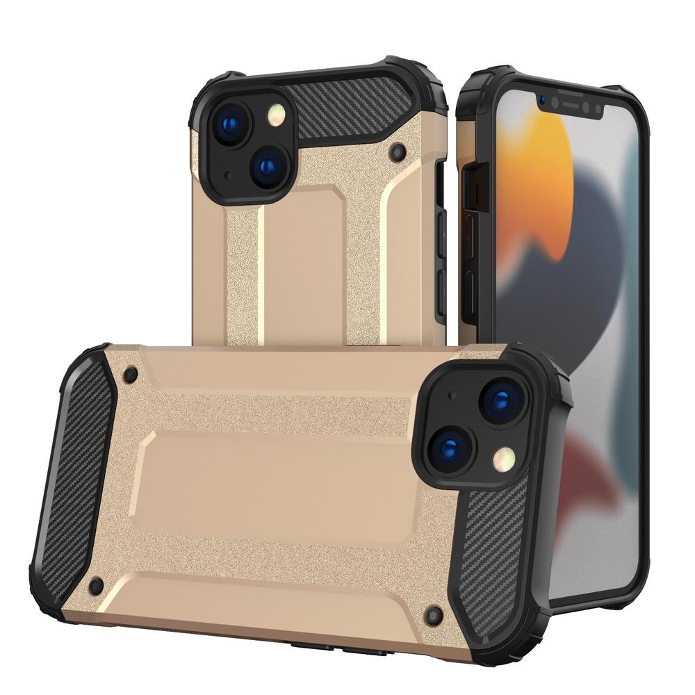 Hybrid Armor Dual-Layer Protective Case for iPhone 13 - Gold Finish